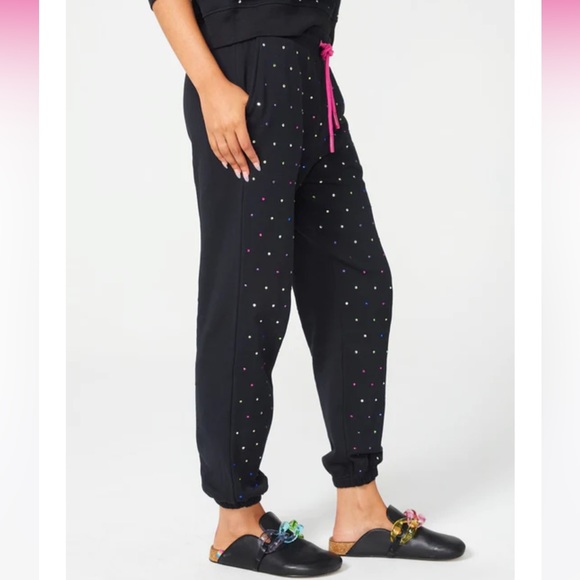 Terez black gems sweatpants sz sm - Picture 2 of 13
